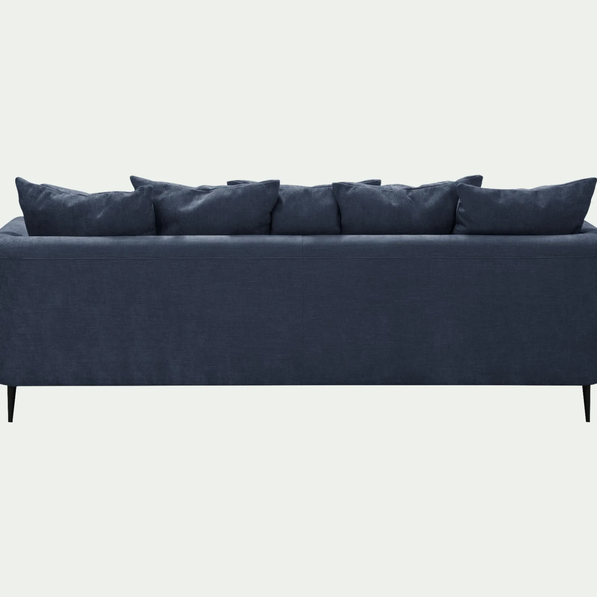 Canapé 5 places fixe gauche en tissu cannes - bleu autan