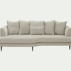 Canapé 5 places fixe gauche en tissu cannes - beige roucas