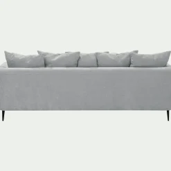 Canapé 5 places fixe gauche en tissu cannes - gris