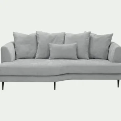 Canapé 3 places fixe gauche en tissu Cannes - gris