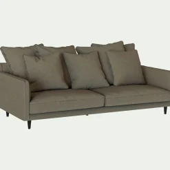 Canapé 4 places fixe tissu mixte - vert cedre