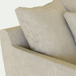 Canapé 5 places fixe tissu mixte - beige alpilles