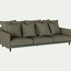 Canapé 6 places fixe tissu mixte - vert cedre
