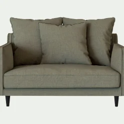 Canapé 1,5 places fixe tissu mixte - vert cedre