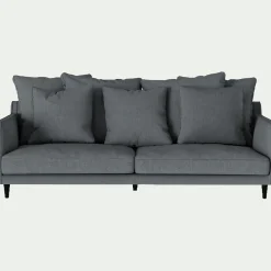 Canapé 4 places fixe tissu mixte - gris ardoise