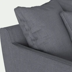 Canapé 4 places fixe tissu mixte - gris ardoise