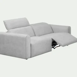 Canapé 3 places relax droit en tissu - gris borie