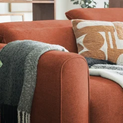 Canapé 5 places relax droit en tissu - brun rustrel