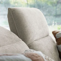 Canapé 5 places relax droit en tissu - beige roucas