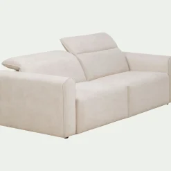 Canapé 3 places relax droit en tissu - beige roucas