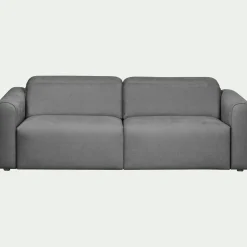 Canapé 3 places relax droit en tissu - gris moyen
