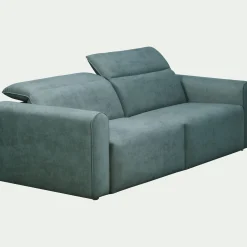 Canapé 3 places relax droit en tissu - bleu niolon