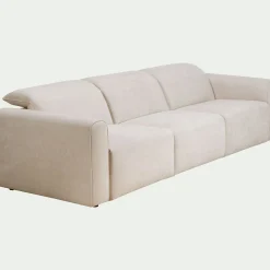Canapé 5 places relax gauche en tissu - beige roucas