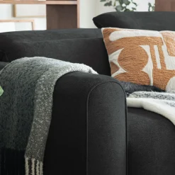 Canapé 5 places relax gauche en tissu - gris anthracite