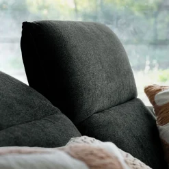 Canapé 5 places relax gauche en tissu - gris anthracite