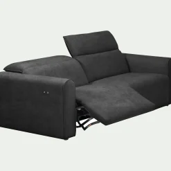 Canapé 3 places relax gauche en tissu - gris anthracite