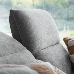 Canapé 5 places relax gauche en tissu - gris moyen