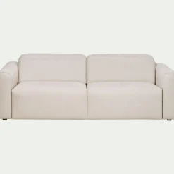 Canapé 3 places relax gauche en tissu - beige roucas