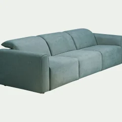 Canapé 5 places relax gauche en tissu - bleu niolon