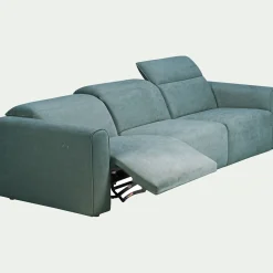 Canapé 5 places relax gauche en tissu - bleu niolon