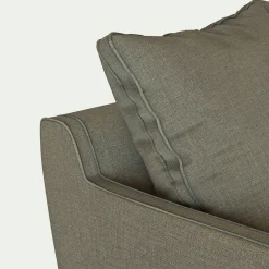 Canapé angle droit convertible tissu mixte - vert cedre