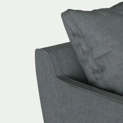 Canapé angle droit convertible tissu mixte - gris ardoise