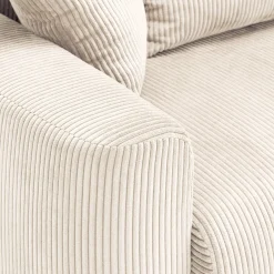 Canapé convertible à angle réversible en velours côtelé - beige roucas