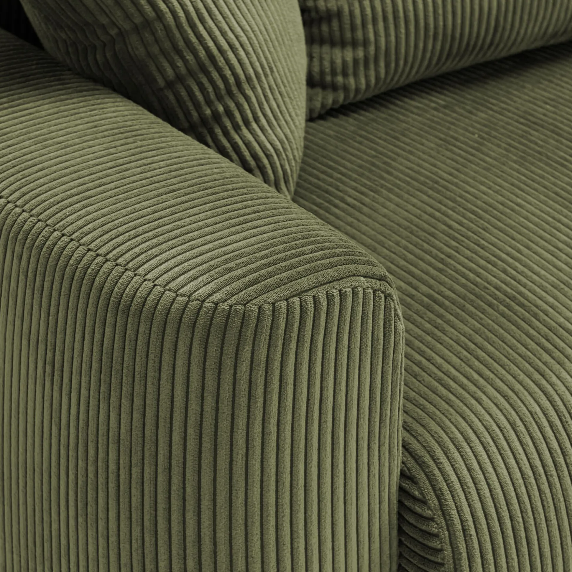 Canapé convertible à angle réversible en velours côtelé - vert cèdre