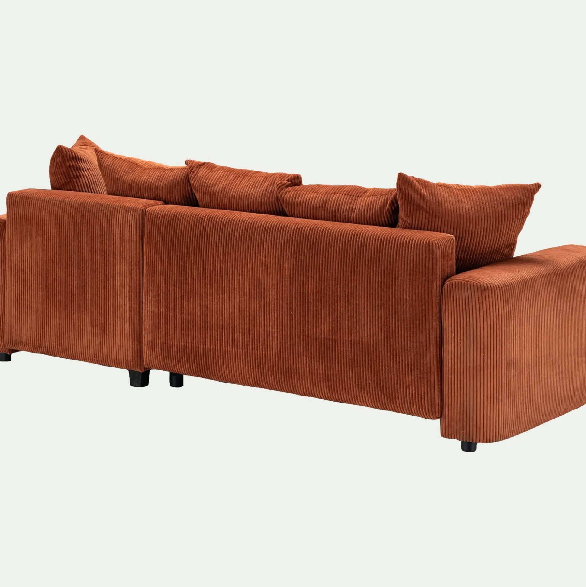 Canapé convertible à angle réversible en velours côtelé - brun rustrel