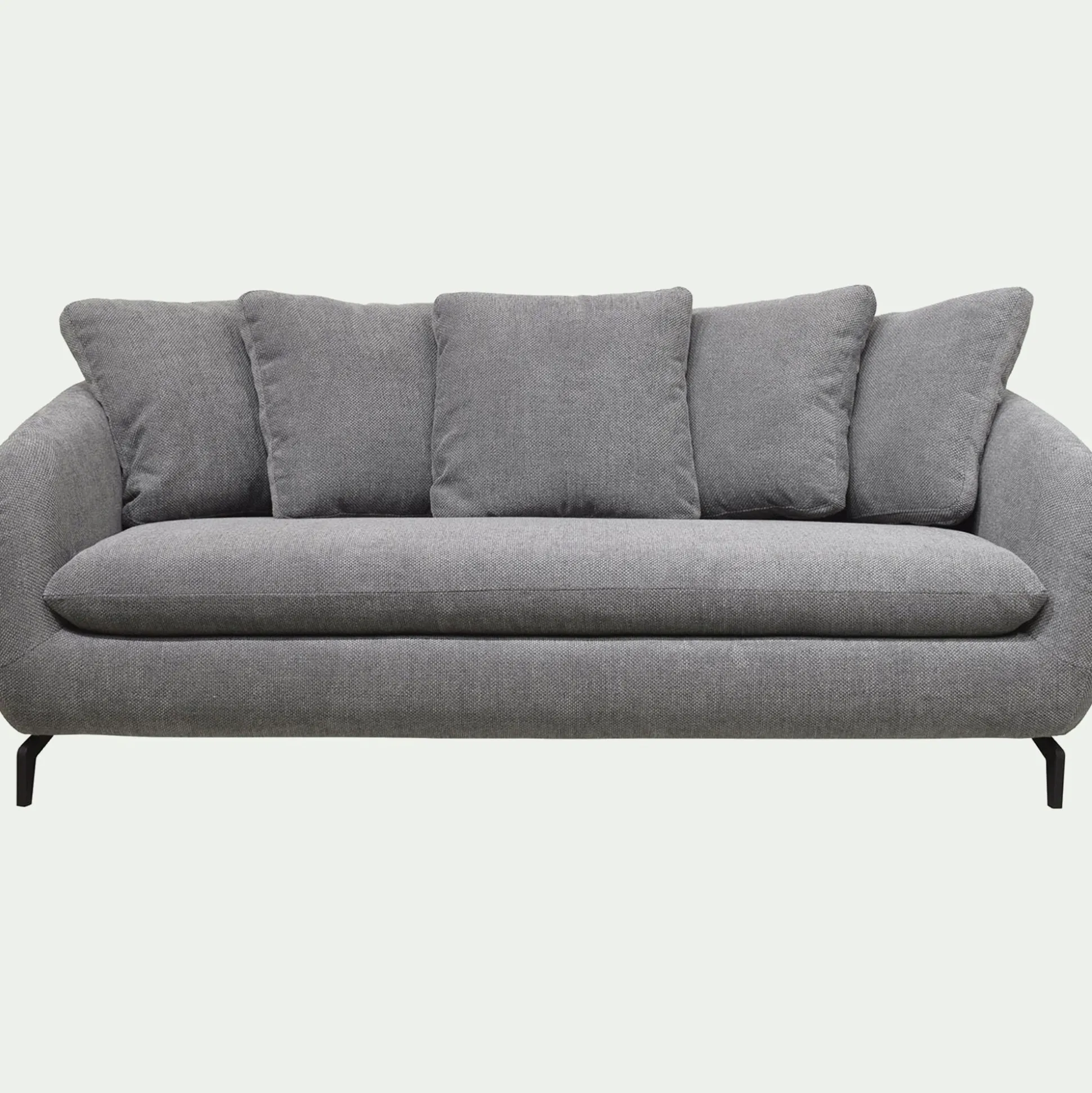 Canapé convertible 3 places en tissu tramé - gris ardoise