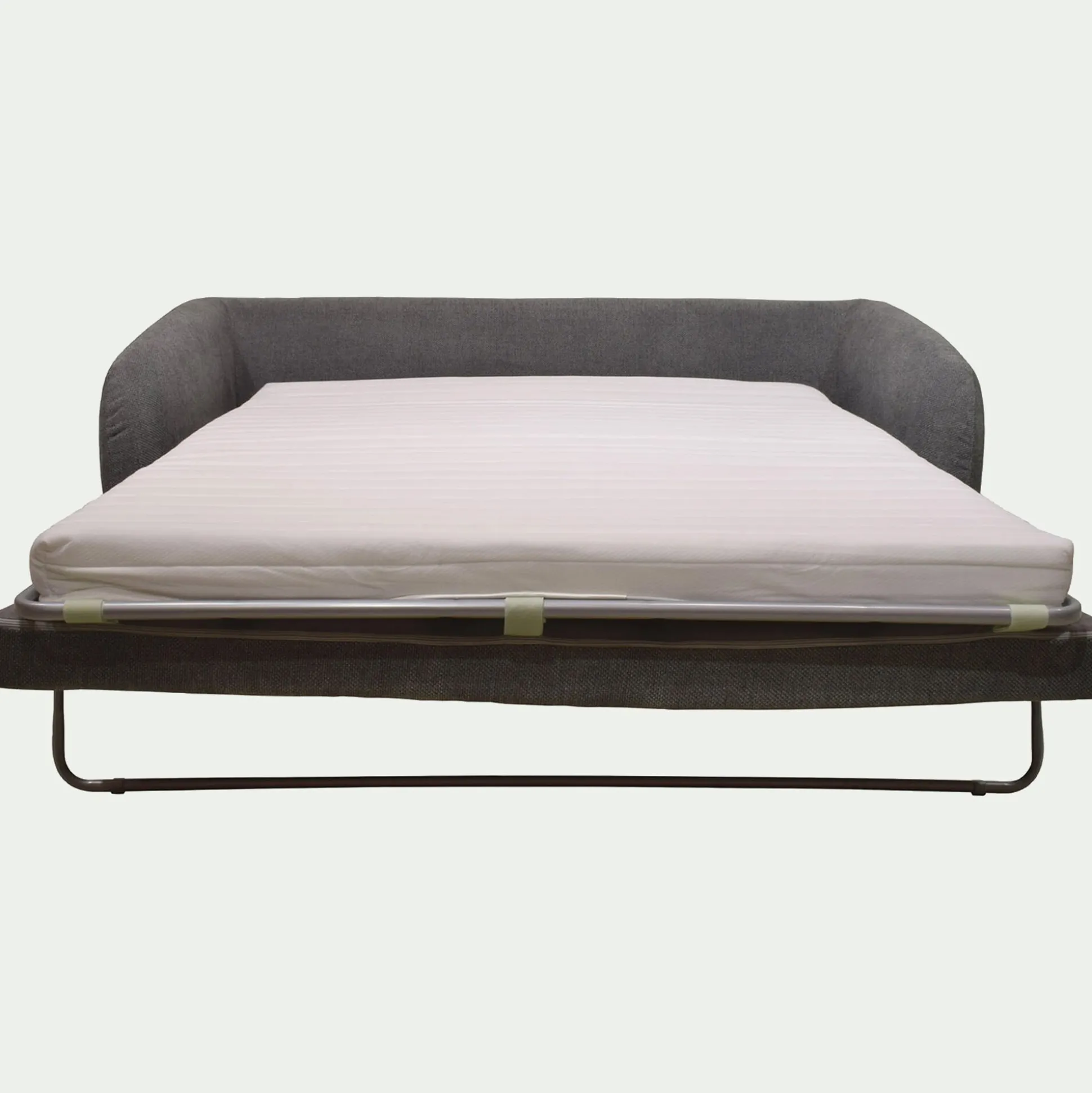 Canapé convertible 3 places en tissu tramé - gris ardoise