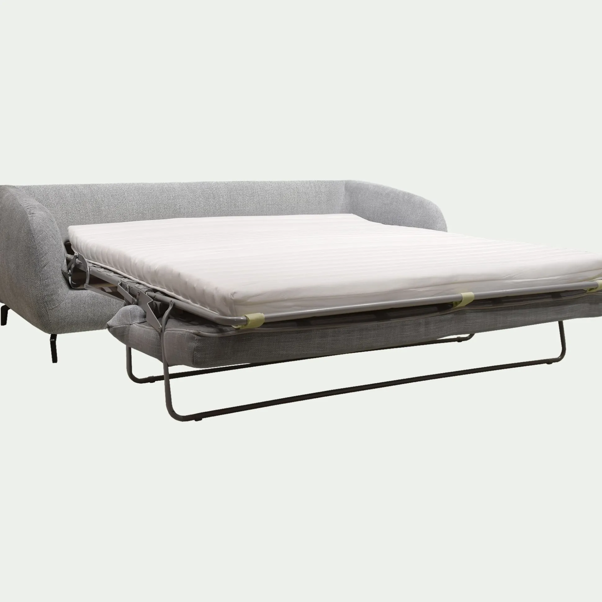 Canapé convertible 3 places en tissu tramé - gris ardoise