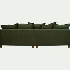 Canapé convertible 5 places en tissu nantes - vert cèdre