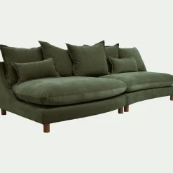 Canapé convertible 5 places en tissu nantes - vert cèdre