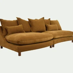 Canapé convertible 5 places en tissu nantes - bronze