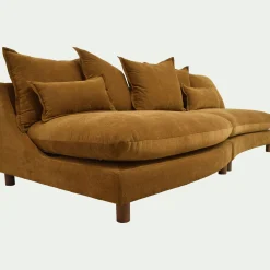 Canapé convertible 5 places en tissu nantes - bronze