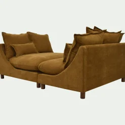 Canapé convertible 5 places en tissu nantes - bronze
