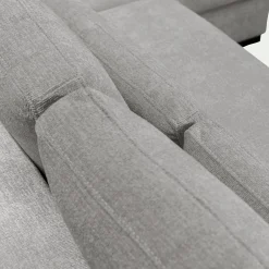 Canapé d'angle chaise longue droite fixe en tissu Genesis - gris