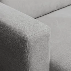 Canapé d'angle chaise longue droite fixe en tissu Bloq - gris