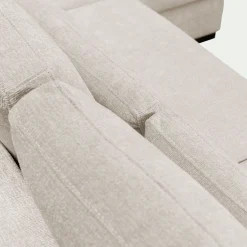 Canapé d'angle chaise longue gauche fixe en tissu Genesis - beige