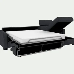 Canapé d'angle convertible en tissu pop avec accoudoirs 15cm - gris anthracite