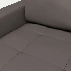 Canapé d'angle convertible en cuir avec accoudoirs 20cm - taupe