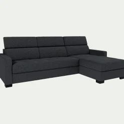 Canapé d'angle convertible en pop avec matelas Bultex et accoudoirs 15cm - gris anthracite