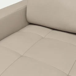 Canapé d'angle convertible en cuir avec accoudoirs 20cm - beige