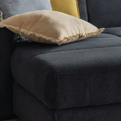 Canapé d'angle convertible en tissu - bleu calabrun