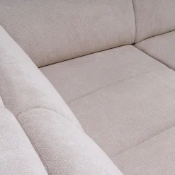 Canapé d'angle droit convertible avec coffre en tissu doux - beige