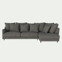 Canapé d'angle droit convertible en tissu joint - gris restanque