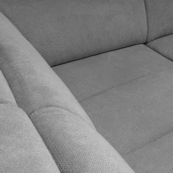 Canapé d'angle droit convertible avec coffre en tissu doux - gris