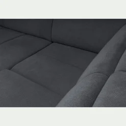 Canapé d'angle droit convertible avec coffre en tissu doux - bleu calabrun