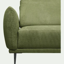 Canapé d'angle droit fixe en tissu memphis avec fonction avance-recul - vert cèdre